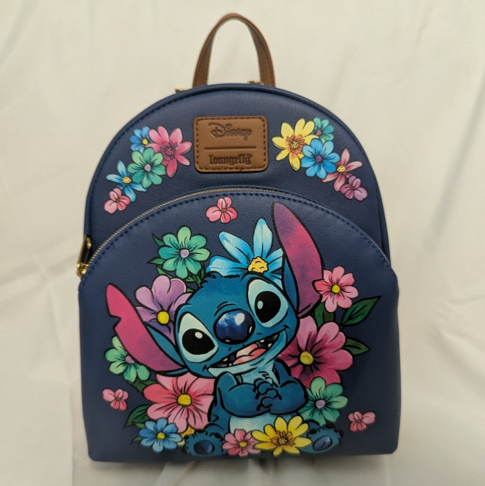 Disney Stitch Loungefly Mini Backpack and Wallet - Picture 2 of 10